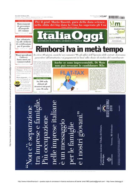 Italia oggi : quotidiano di economia finanza e politica